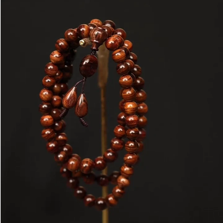 海南黄花梨0.8x108颗念珠老料油梨同品多样性发一