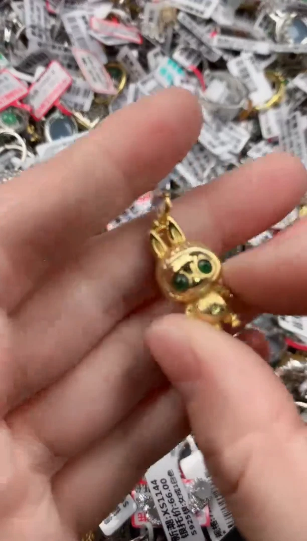 银S925镶嵌戒指翡翠666    6