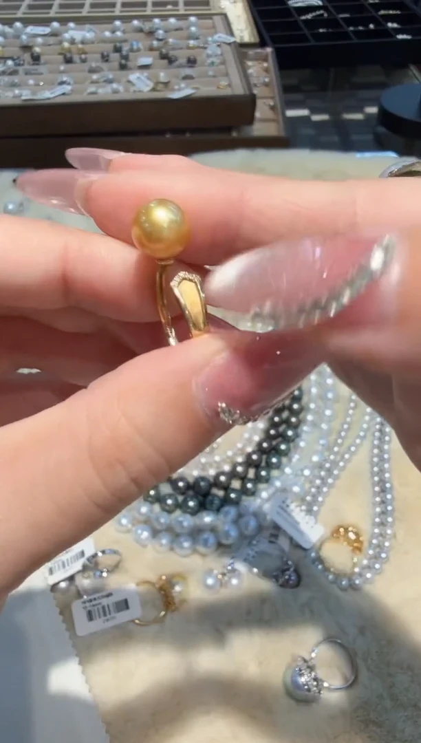 18K金镶嵌戒指海水珍珠zzxm 多样性发一 15