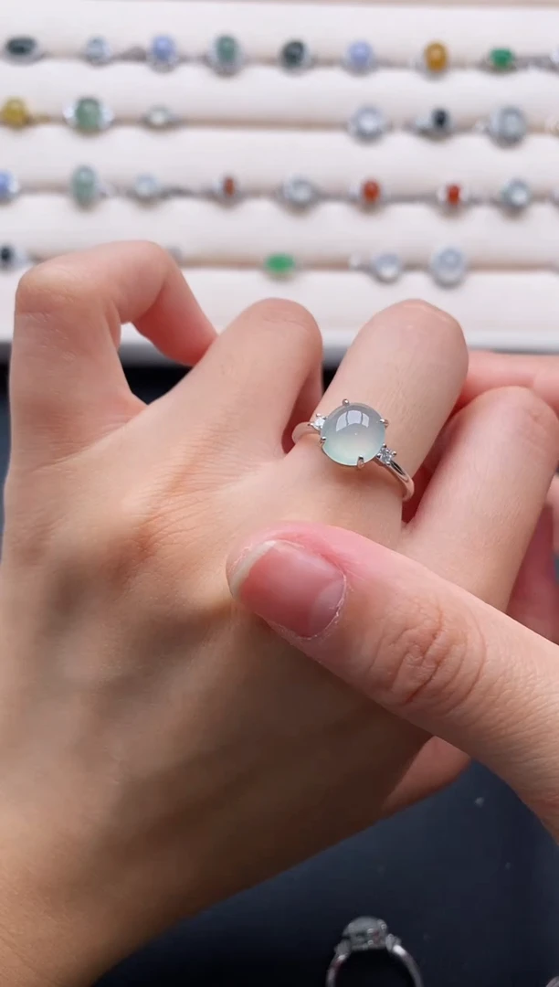 银S925镶嵌戒指翡翠3333333+1