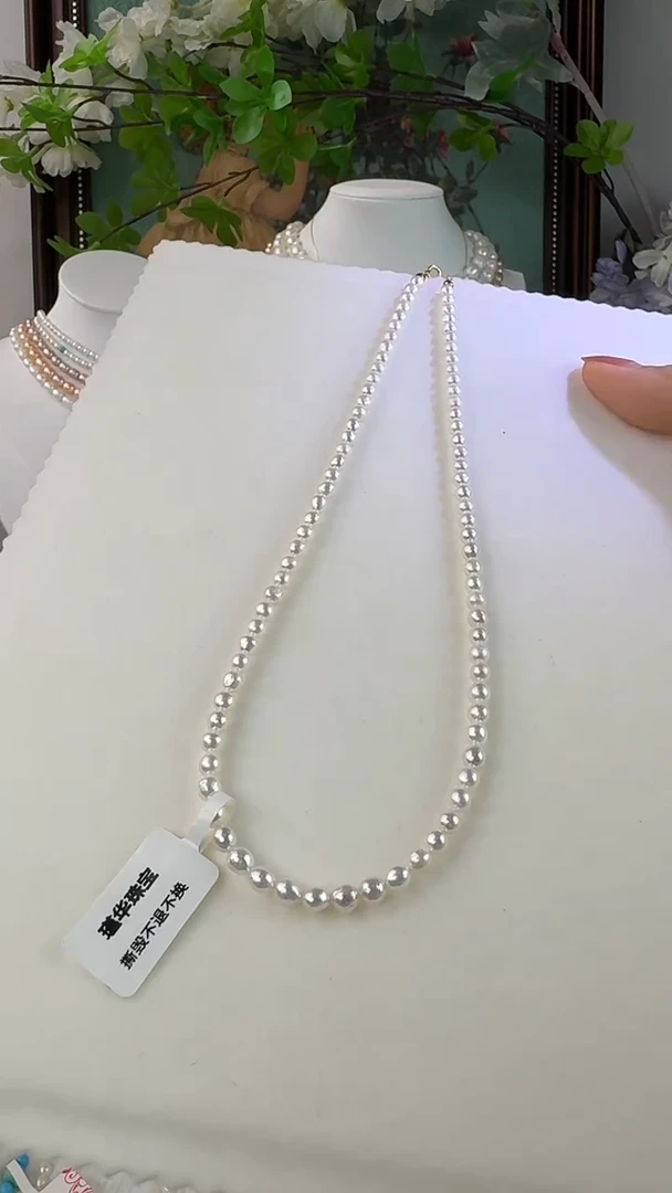 淡水珍珠银S925镶嵌颈饰1