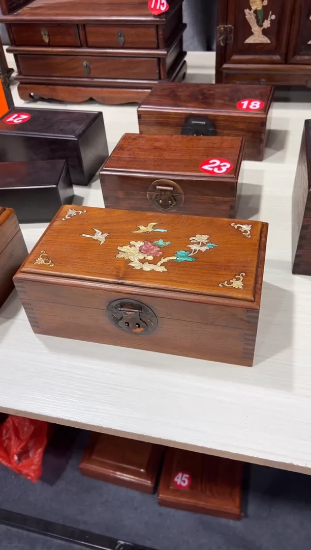 木木花梨木螺钿镶嵌首饰盒储物盒