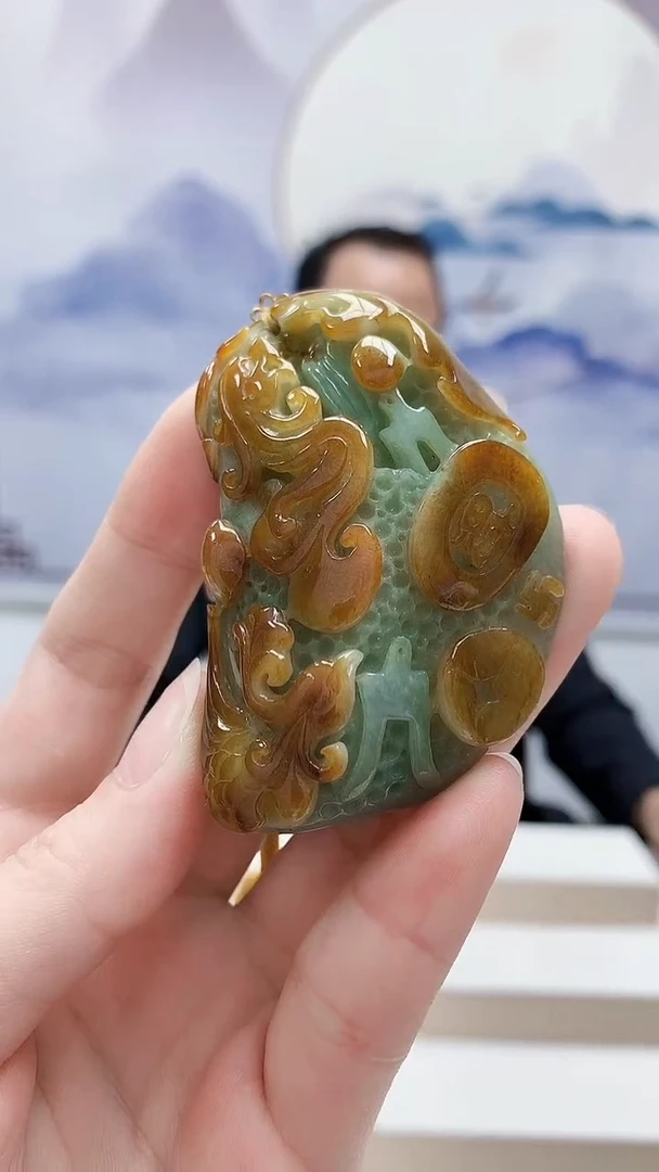 未镶嵌定制翡翠4957ry-毛货挂件32