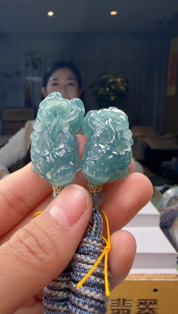 吊坠(不含链)未镶嵌翡翠一对HH@@