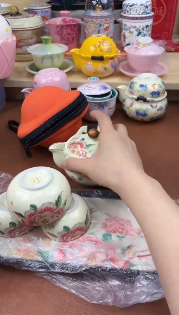 陶陶瓷茶具摆件旅行套组