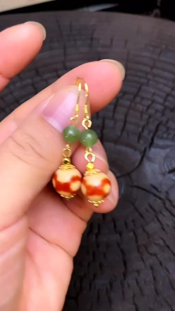 玛瑙/玉髓颈饰未镶嵌坛城耳环