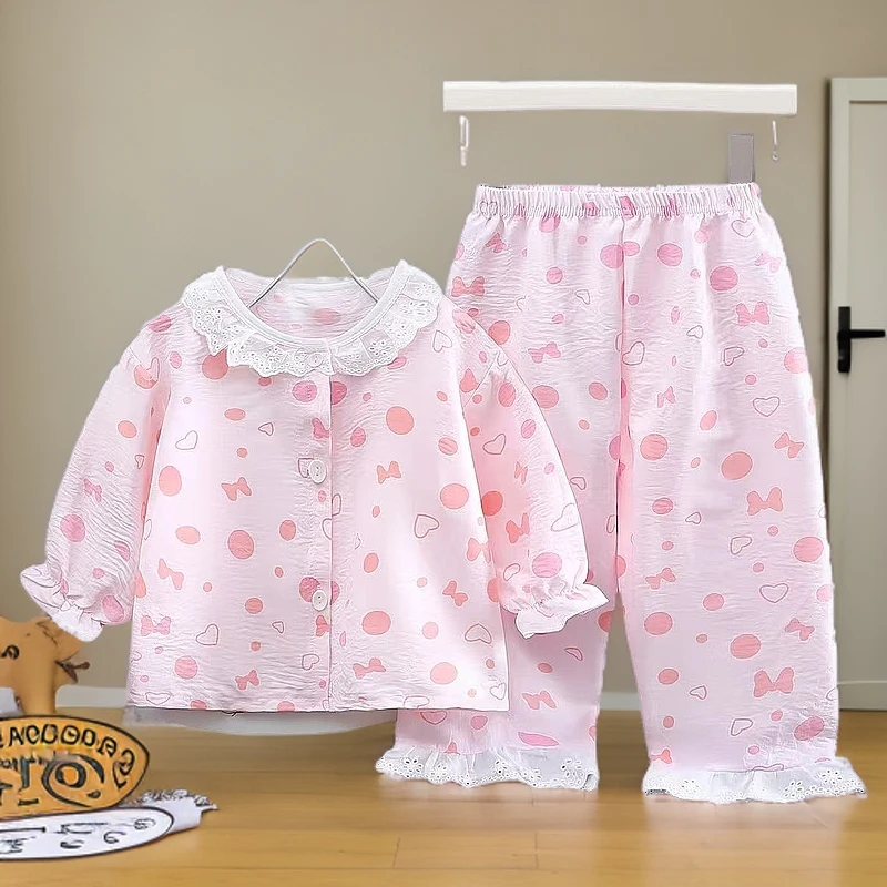 新款女童家居服套装新款衣服儿童薄款睡衣空调服两件套童装服装