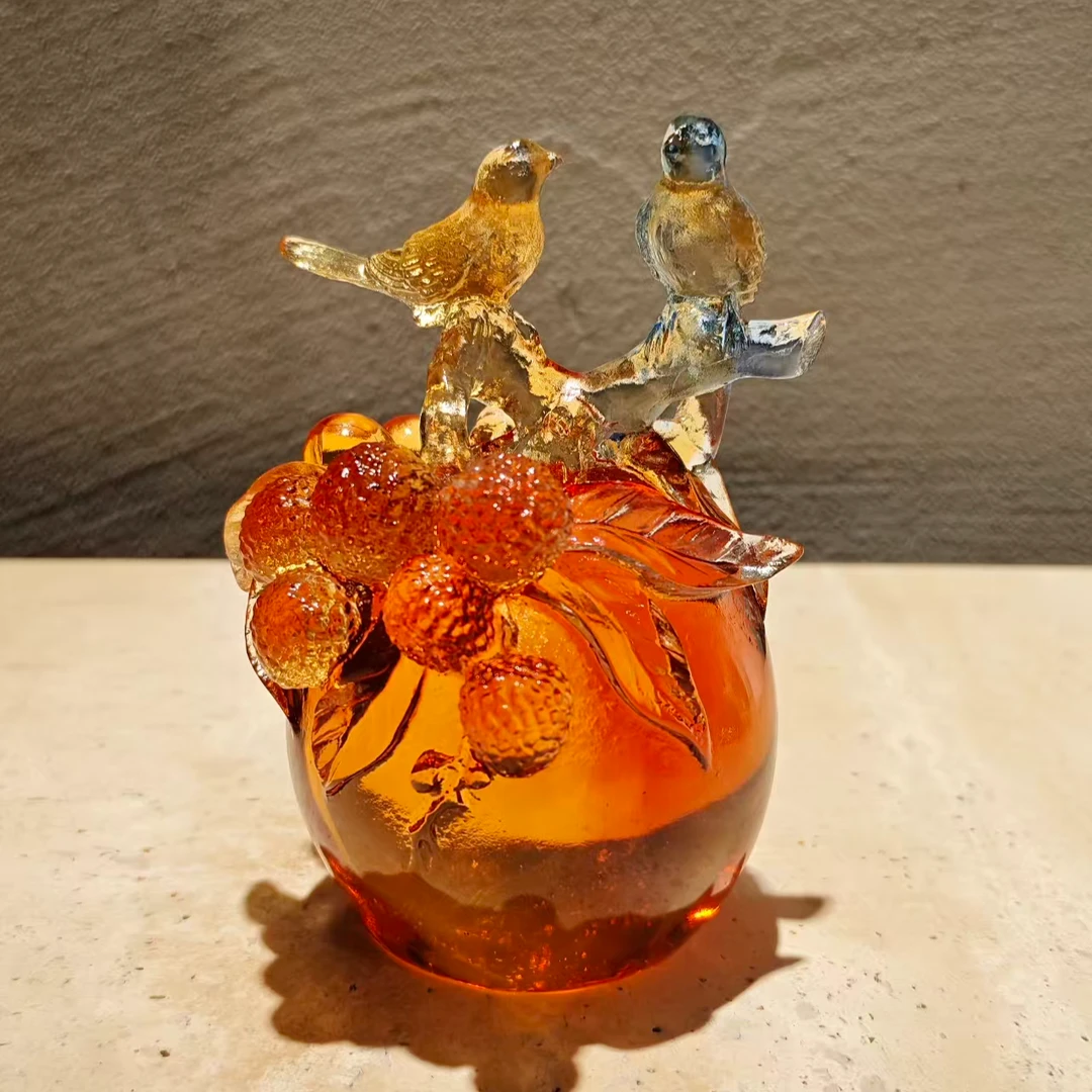 璨石美学【喜上眉梢】轻奢中式美式意式极简水晶琉璃艺术纸镇摆件