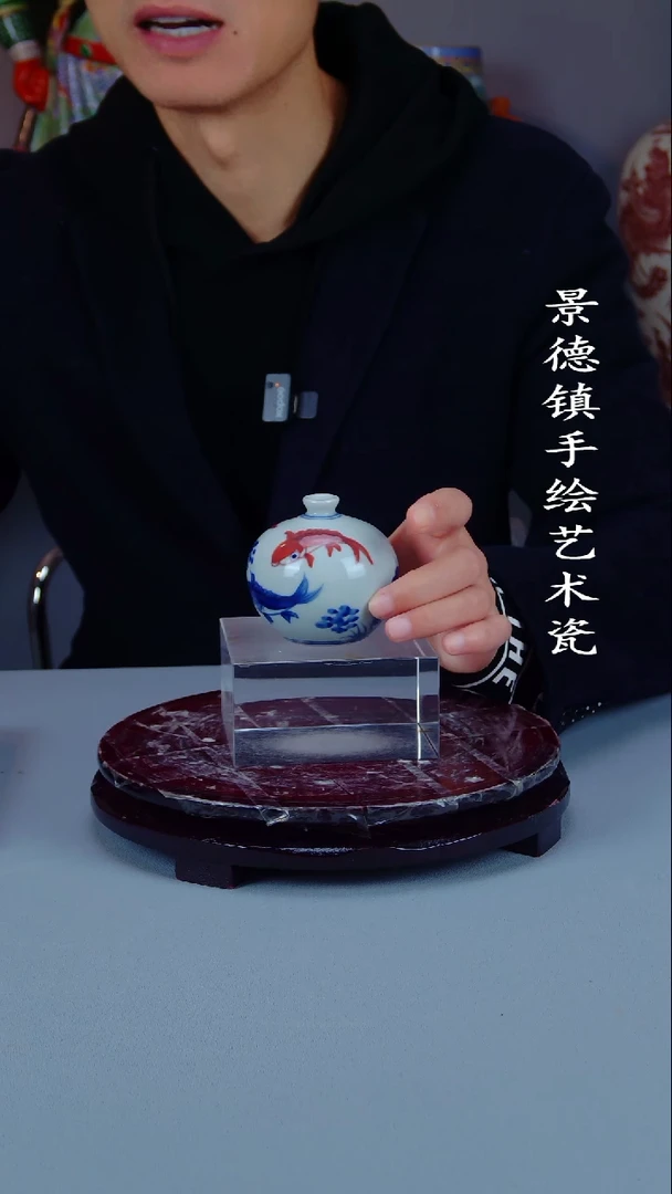 摆件陶景德镇手工手绘陶瓷摆件1