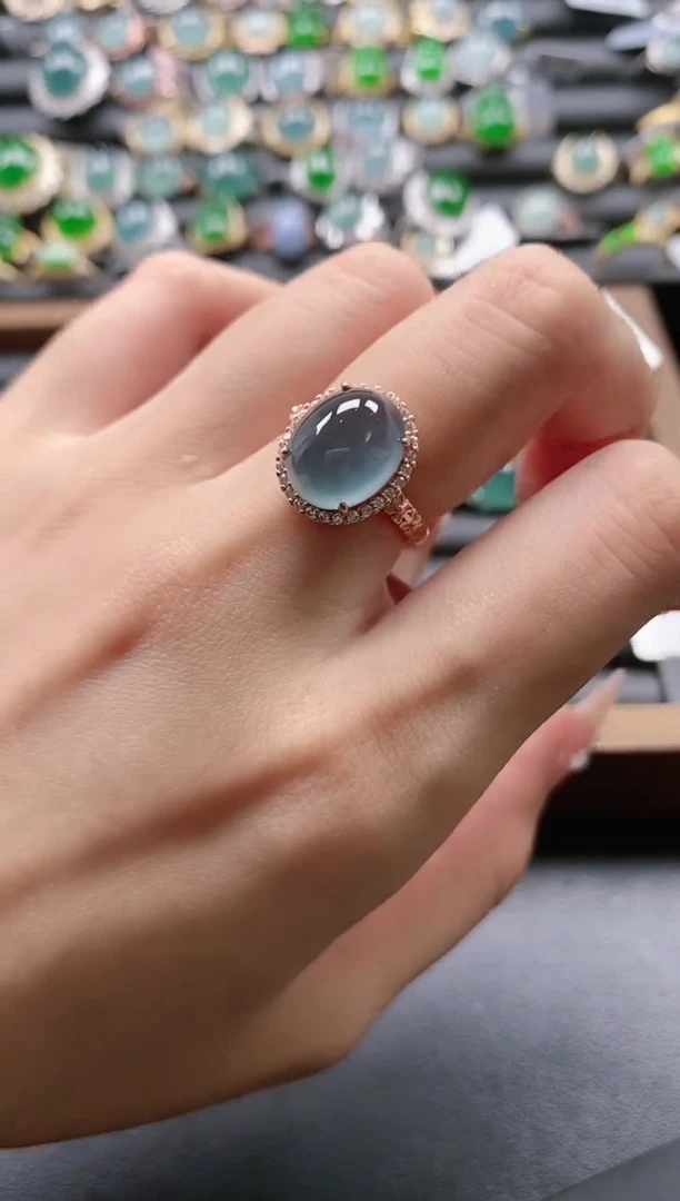 【闪购商品】翡翠戒指银S925镶嵌501511