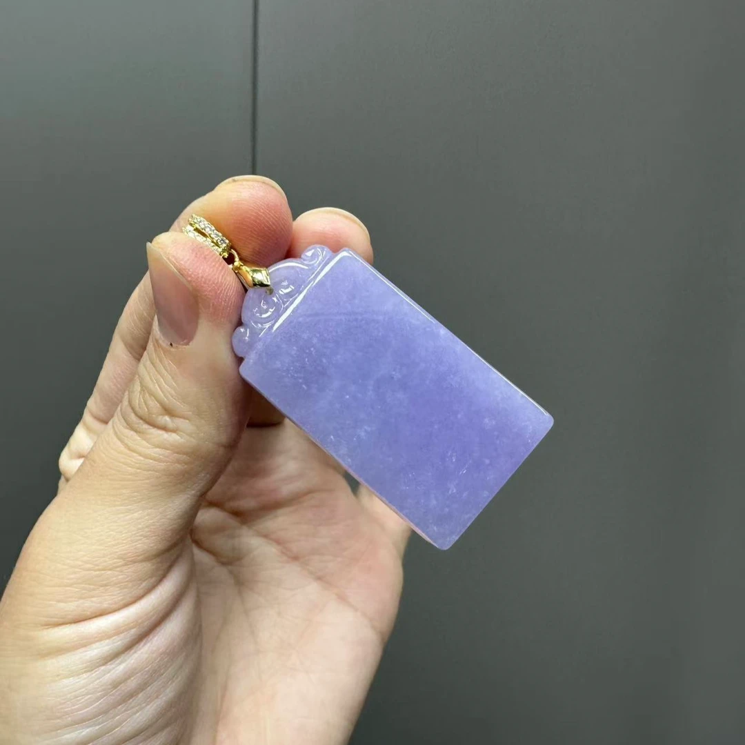 高货紫色无事牌吊坠