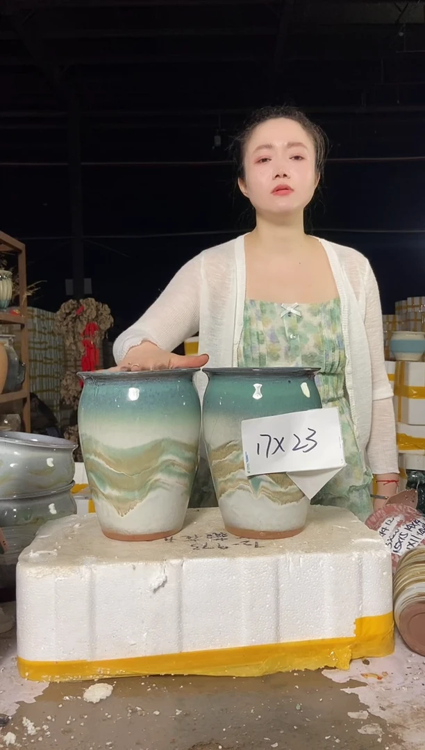 宜兴粗陶花盆盆盆17*23