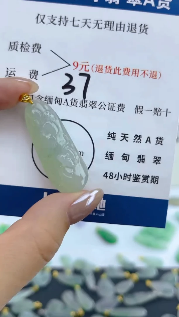 颈饰18K金镶嵌翡翠天然A货翡翠