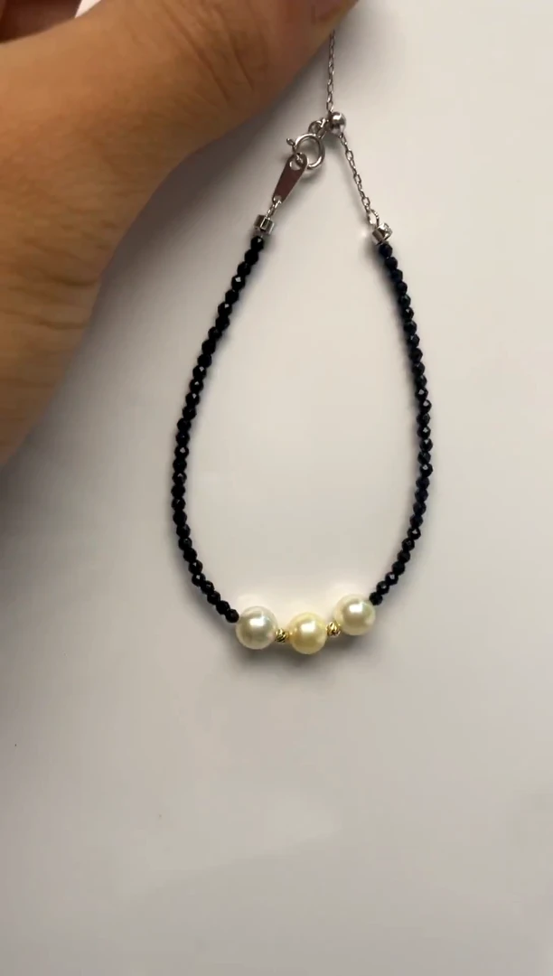 银S925镶嵌手绳海水珍珠6-7