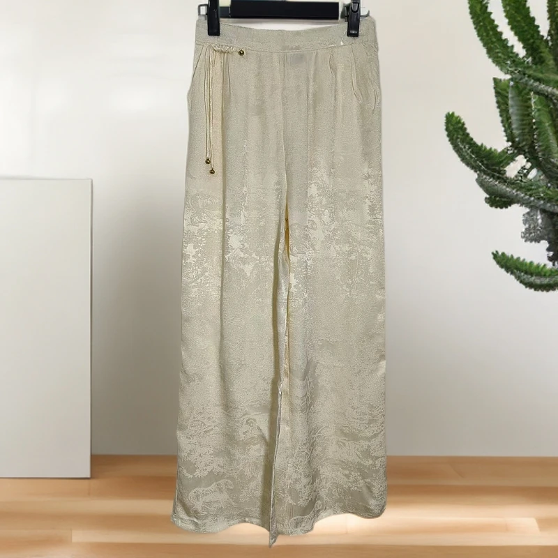 106新中式时尚经典高端新款夏季高腰直筒裤裤子