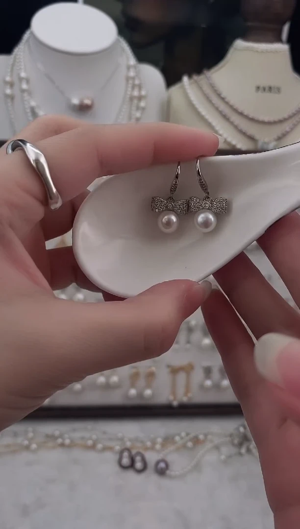 合金耳饰淡水珍珠56