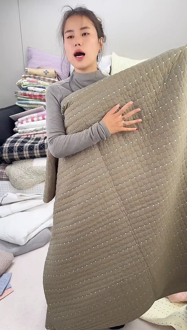 棉纯棉军绿色230*250单床盖