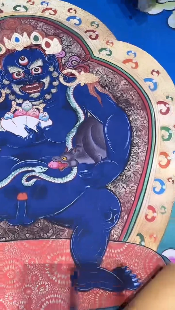 卷轴画【主播精品】高端卷轴画——唐卡黑财神