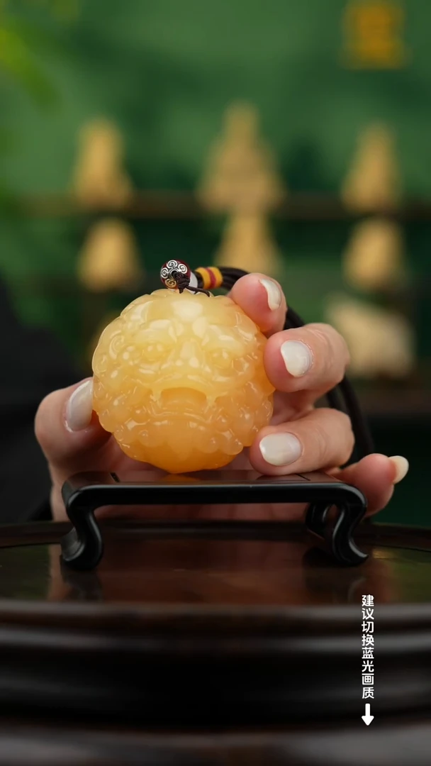 玉【醒狮貔貅】天然玉石手把件