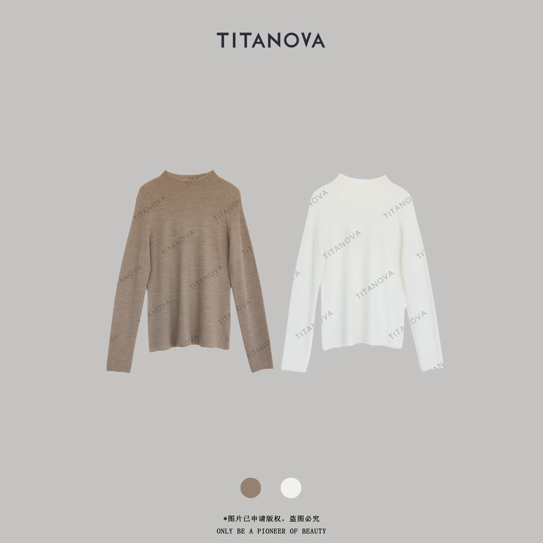 【苧不凡】水波纹丨秋季新款绵羊毛针织百搭打底毛织衫N5MZ0837