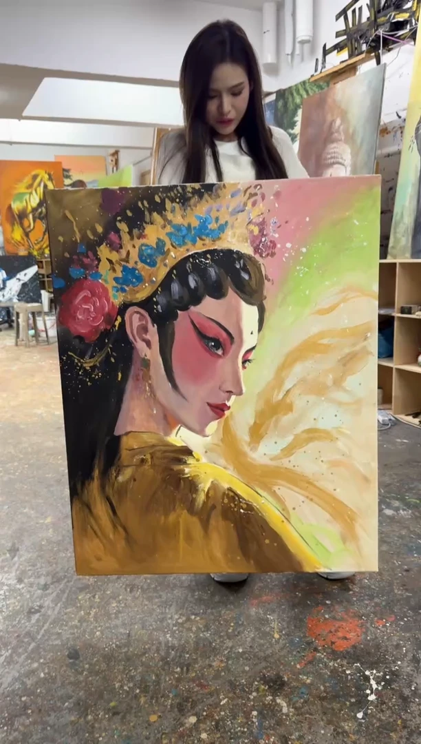 丙烯画纳****️科老师戏子不加框