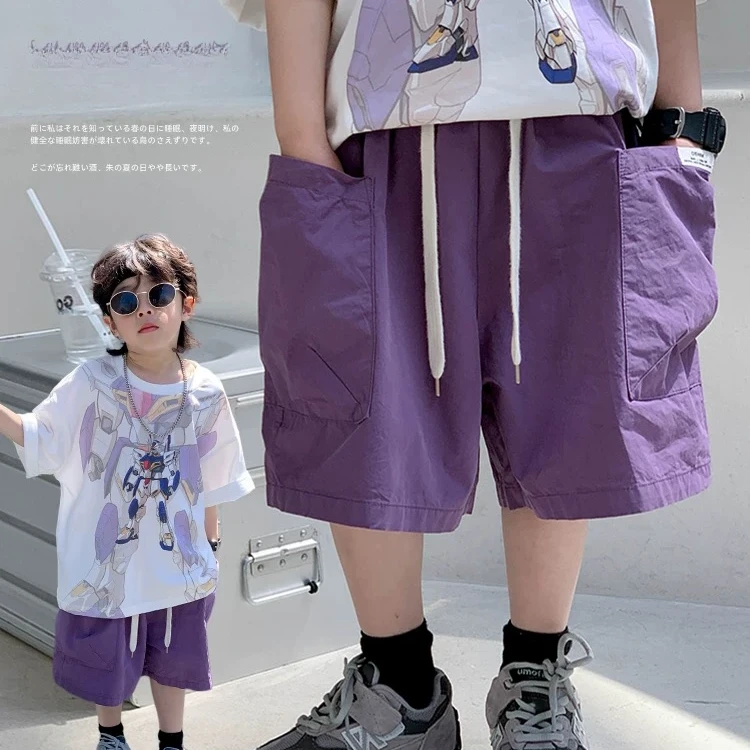 童装男童工装短裤夏季薄款中小童韩版宽松五分裤儿童休闲外穿中裤