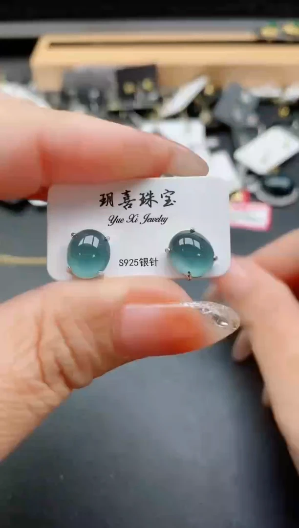 银S925镶嵌戒指翡翠1