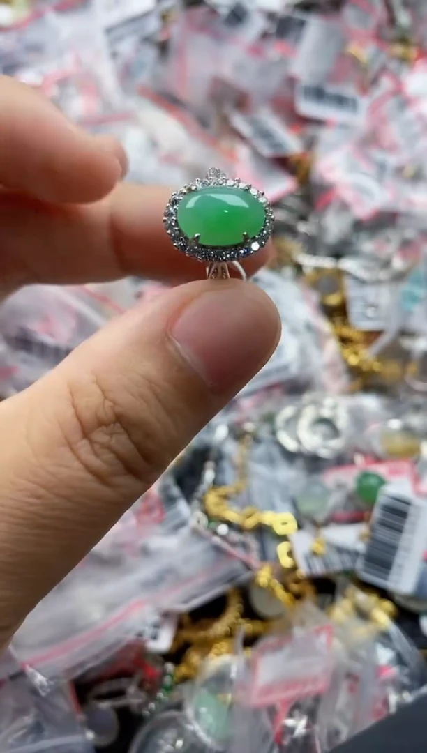 翡翠戒指银S925镶嵌111     4