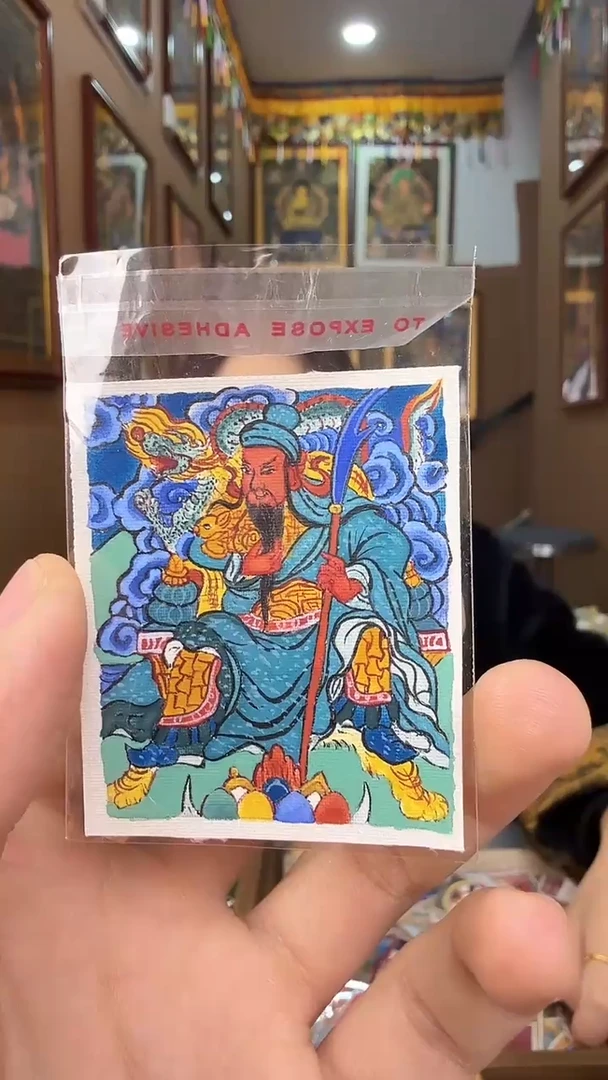 吊坠关二爷-纯手绘唐卡