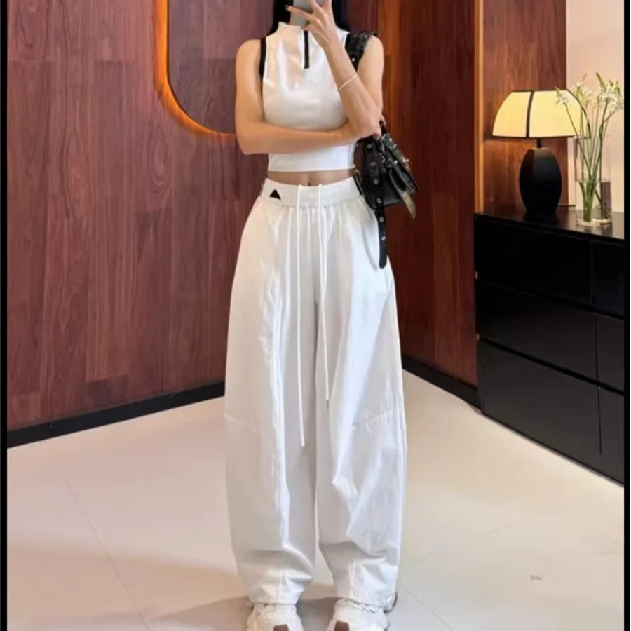 012韩版速干阔腿休闲裤女夏季新款防晒冰感香蕉弯刀两穿长裤