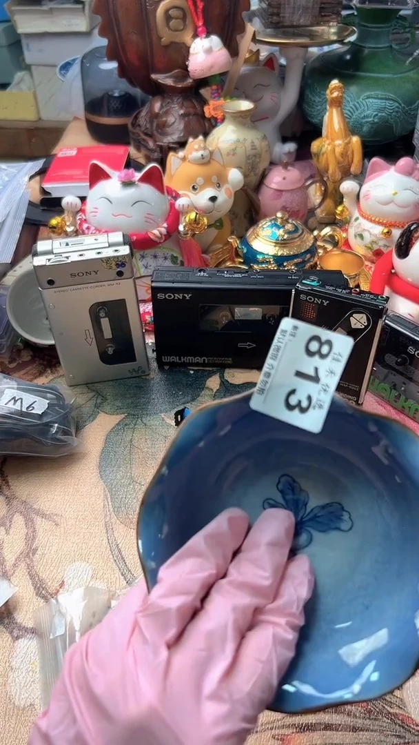 手工艺品琉璃一****8波浪纹造型瓷器