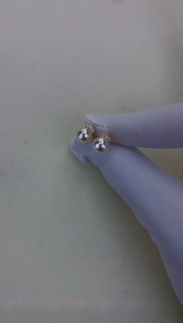 银S925镶嵌DA海水珍珠 GD097 耳钉 7