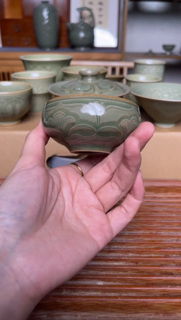 瓷器耀州窑纯手工宝象小钵