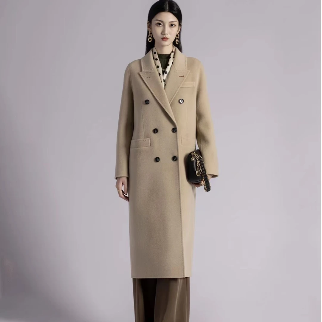 22A61款 秋冬装保暖翻领毛呢外套2025新款大衣呢大衣外套