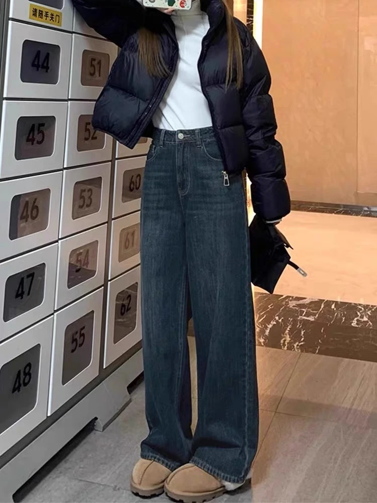 【小野人专属】微胖大码宽松加绒垂感阔腿裤N112Y