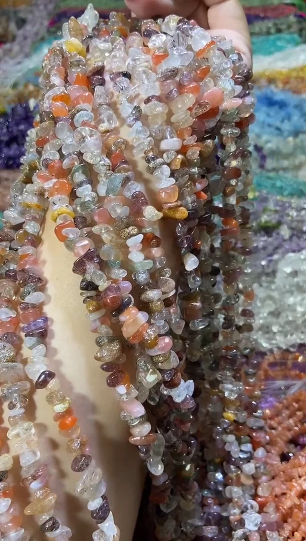 水晶珠宝半成品未镶嵌彩发晶