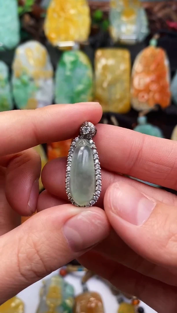 【闪购商品】定制翡翠银S925镶嵌翡翠A货一物一证