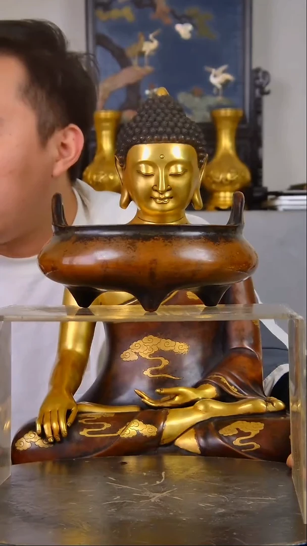 瓷片好*精美香炉放漏结缘4124
