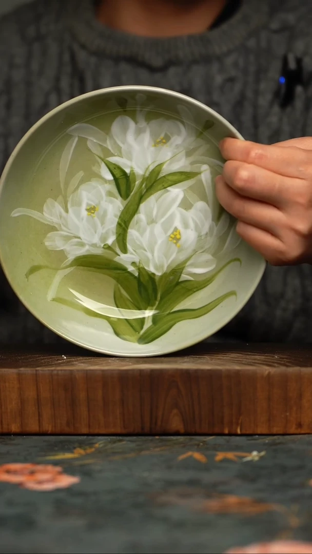 瓷片釉下彩手工手绘同款陶器