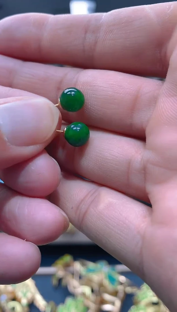 【闪购商品】翡翠耳饰合金72翡翠耳钉