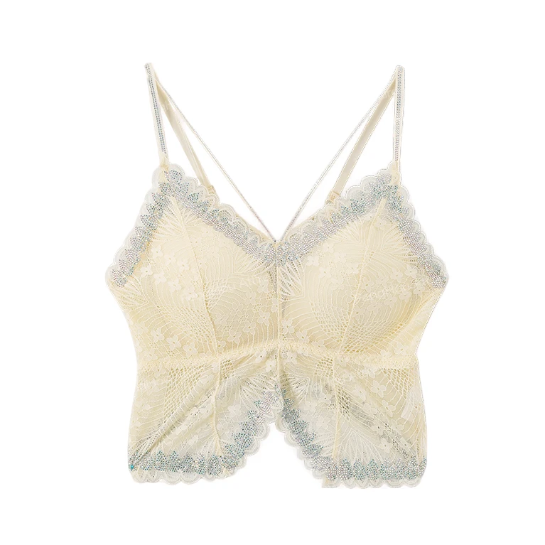 新款细肩带性感百搭蕾丝美背背心2314