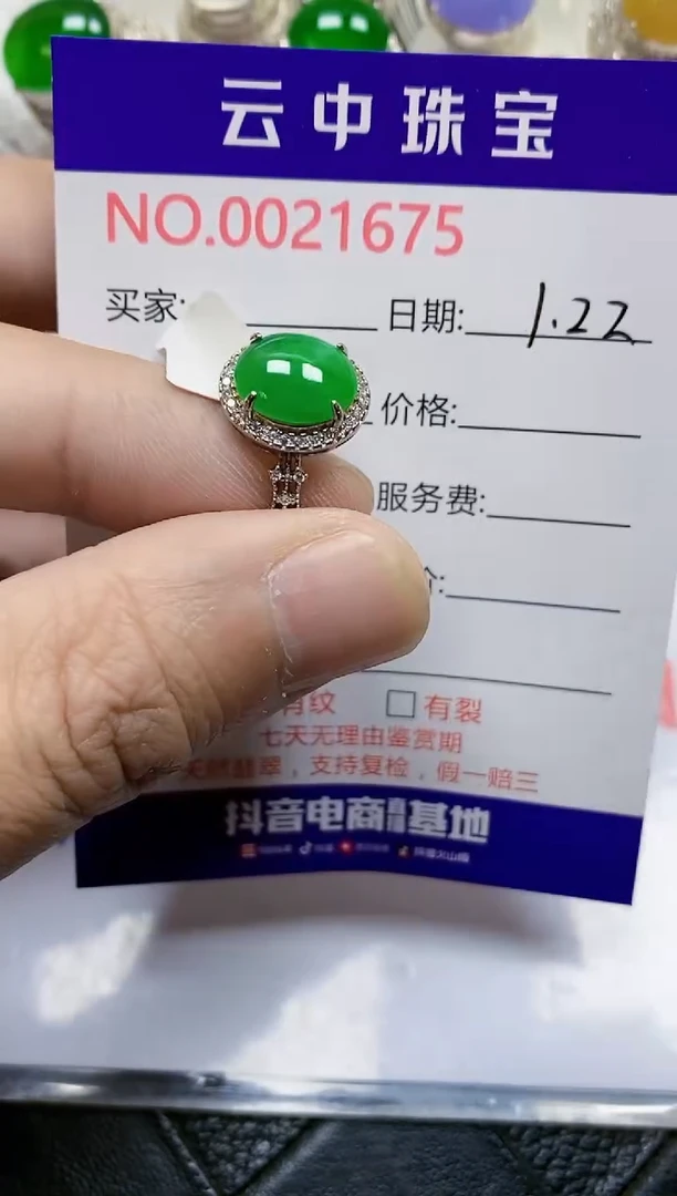 【闪购商品】翡翠戒指银S925镶嵌/1675