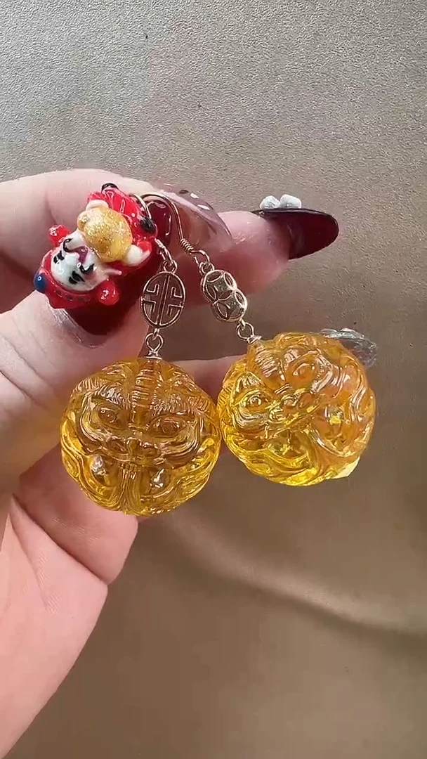 【闪购商品】琥珀耳饰未镶嵌耳环