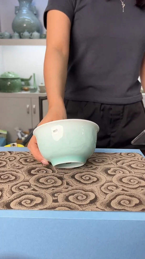 龙泉云间青瓷小米茶器