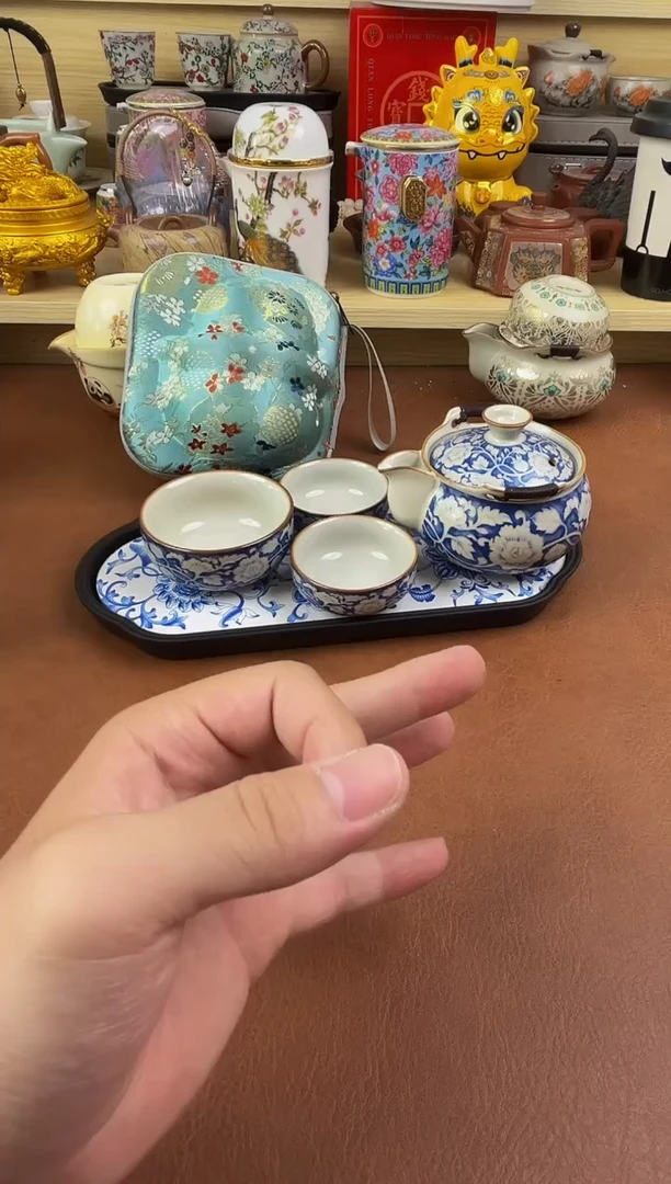 陶瓷茶具摆件旅行套组