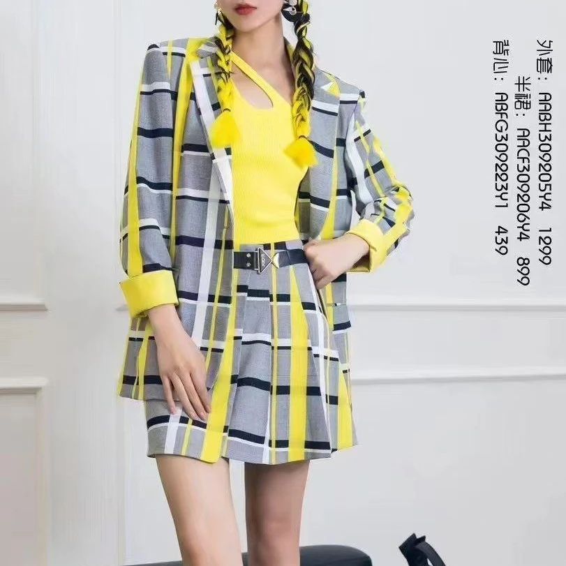 秋冬款粗格仔中袖夏季短外套格子休闲百搭清冷系禅意衣服女