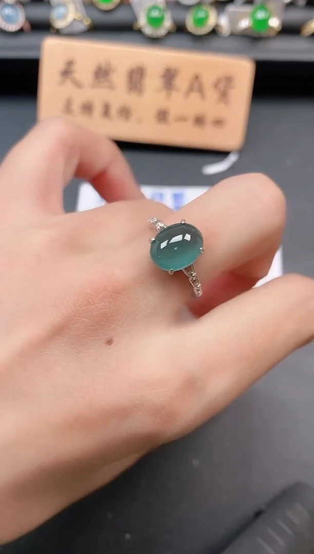 银S925镶嵌戒指翡翠111