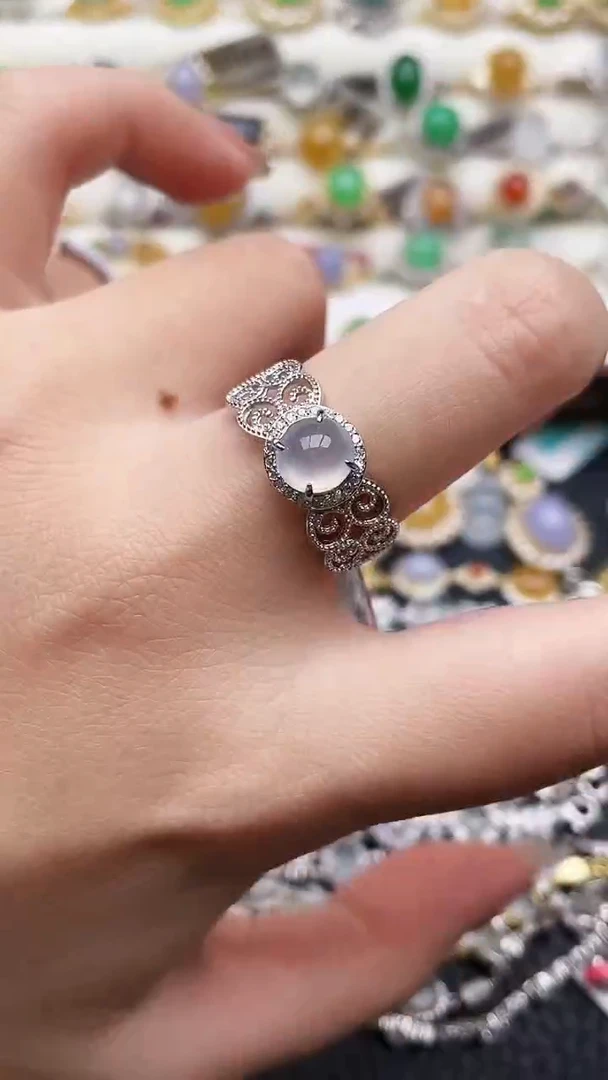 银S925镶嵌戒指翡翠214