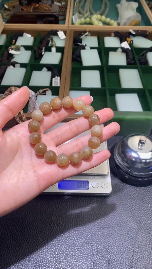 未镶嵌手串和田玉且末糖料圆珠手串12mm