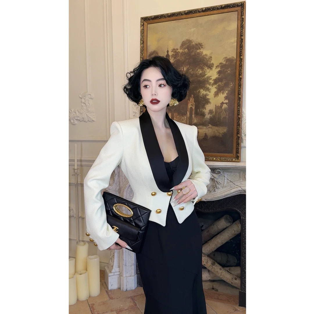 LYXJ【高雅曼哈顿】极简风时尚小众设计感英伦风西装外套11635